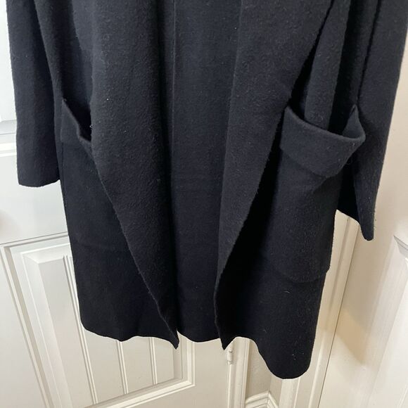 Twelfth Love Sweater Long Open Front Draped Cardigan Pockets Black Womens Size S - Picture 3 of 11